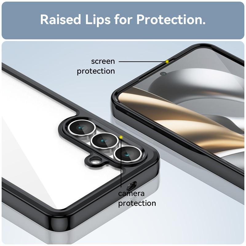 Чехол для Samsung Galaxy S25 FE Чехол для Samsung Galaxy S25 FE ТПУ Прозрачный ПК + Силиконовый Ударопрочный Противоскользящий Защитный Чехол для Телефона