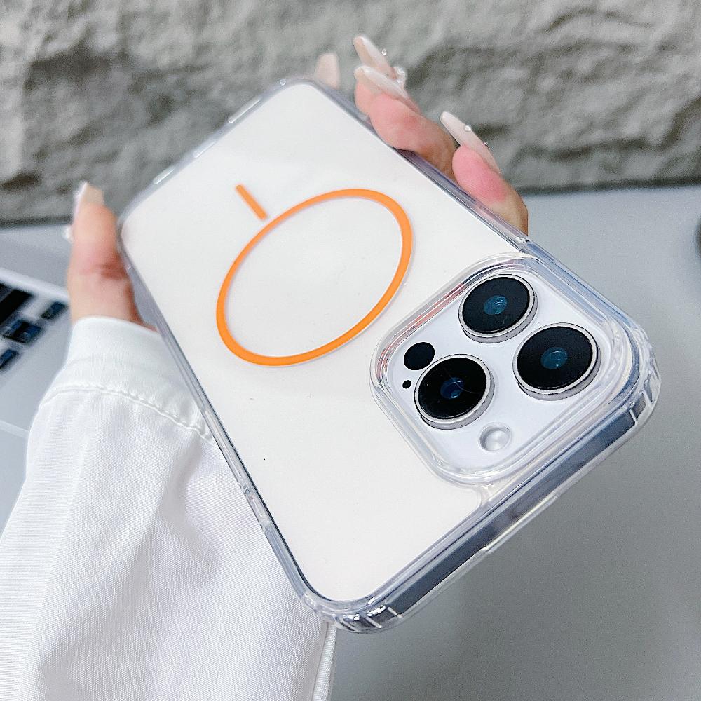 Магнитный прозрачный чехол для iPhone 16 E 15 14 13 12 11 Pro Max Plus mini XS XR Funda для Magsafe Силиконовый прозрачный чехол
