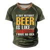 Men's Raglan T-shirt Retro Short Sleeve Round Neck Letter Printing Tops