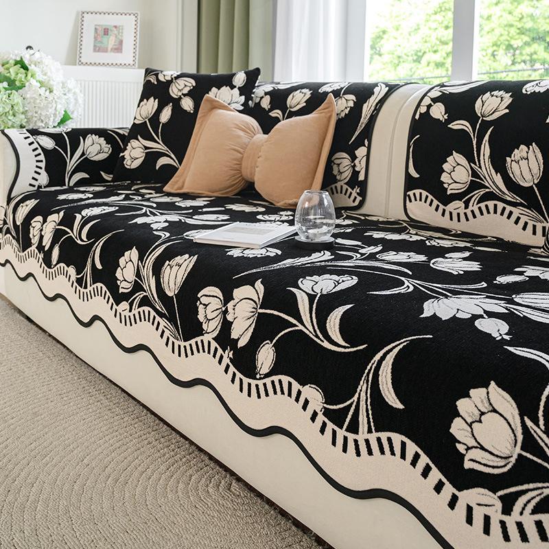 French Medieval Sofa Cushion, Universal Fixed Non-slip Sofa Cover In All Seasons, One Piece of Advanced Feeling Cover Cover Towel