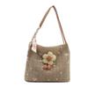 Bag Fashion Large Capacity Shoulder Bag Textured Straw Small Square Bag Flower Lace Woven Women'S Bag