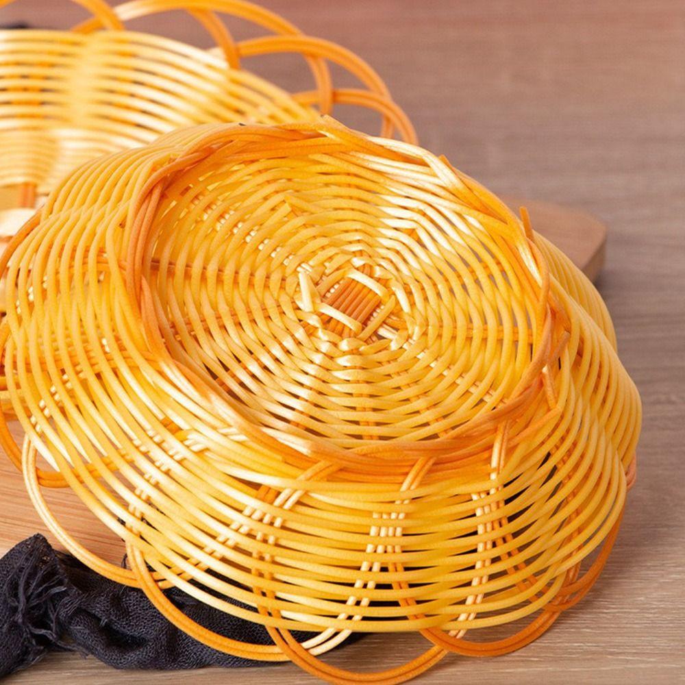 Woven Imitation Rattan Basket Round Fruit Basket New Fruit Tray Breakfast Cake Snack