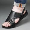 Men's Dual-purpose Leather Men's Summer Fashionable Beach Shoes with Soft Soles and One-piece Sandals for External Wear