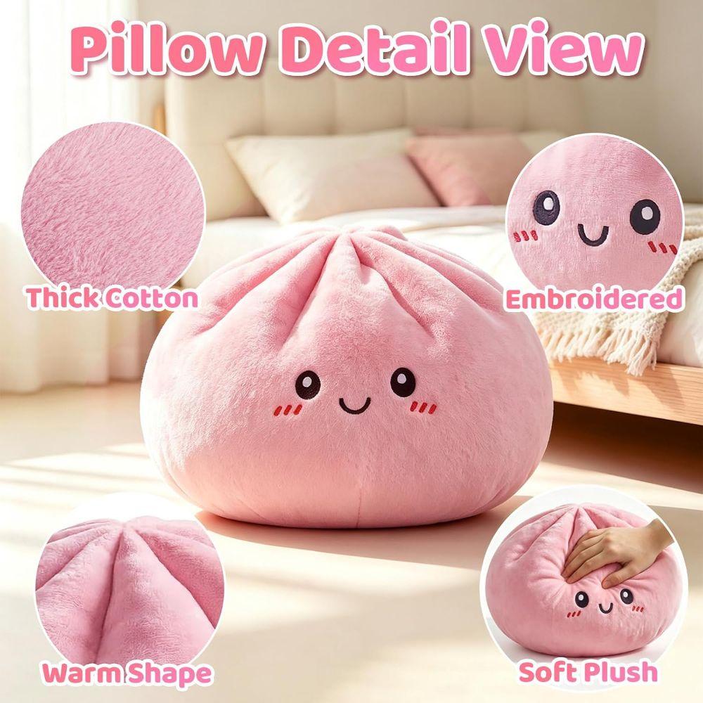 Giant Dumpling Big Stress Ball Plush Squeeze Dumpling Cushion Stuffed Bun Pillow Kids&Adults Gift