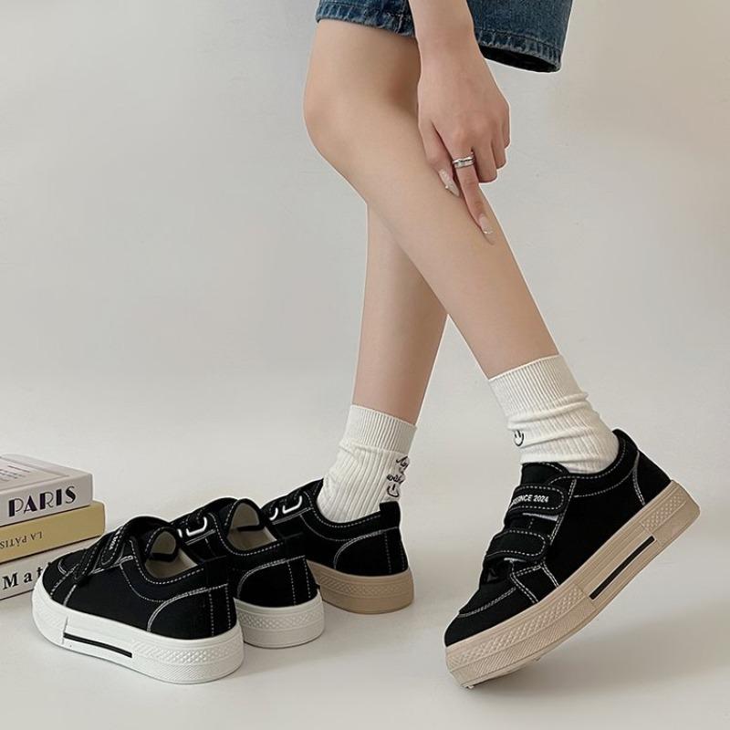 Spring Autumn Women's Vulcanize Shoes Fashion Breathable Thick Bottom Design Sneakers Girls Platform Canvas Casual Flat Shoes