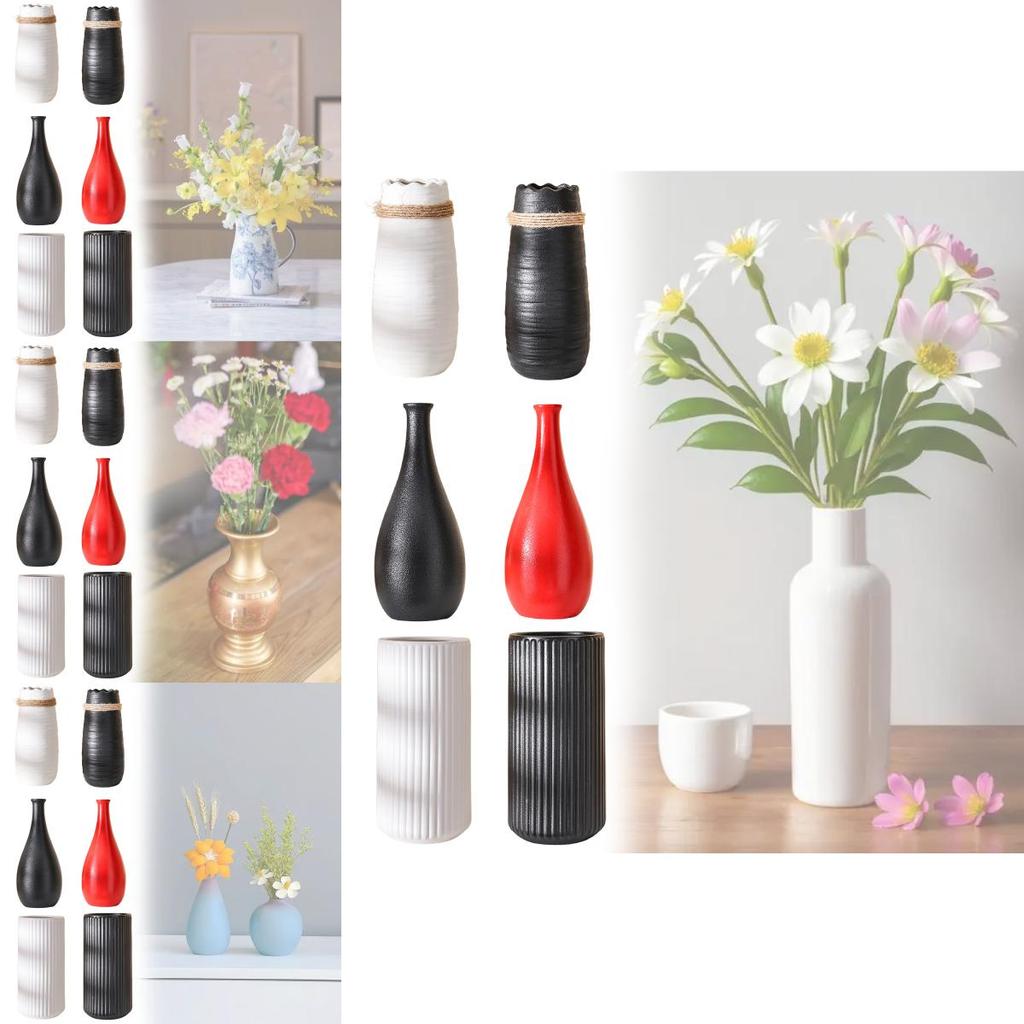 Современная минималистичная керамическая ваза с глазурованным покрытием для домашнего интерьера и офисного декора