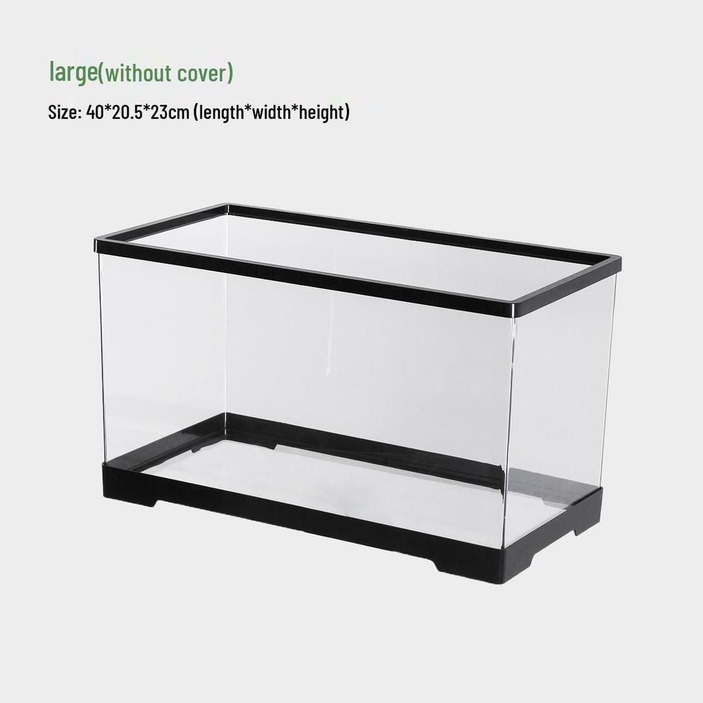 Компактный террариум для черепахи с платформой для обогрева - Элегантная настольная среда обитания с крышкой для экологичной гостиной