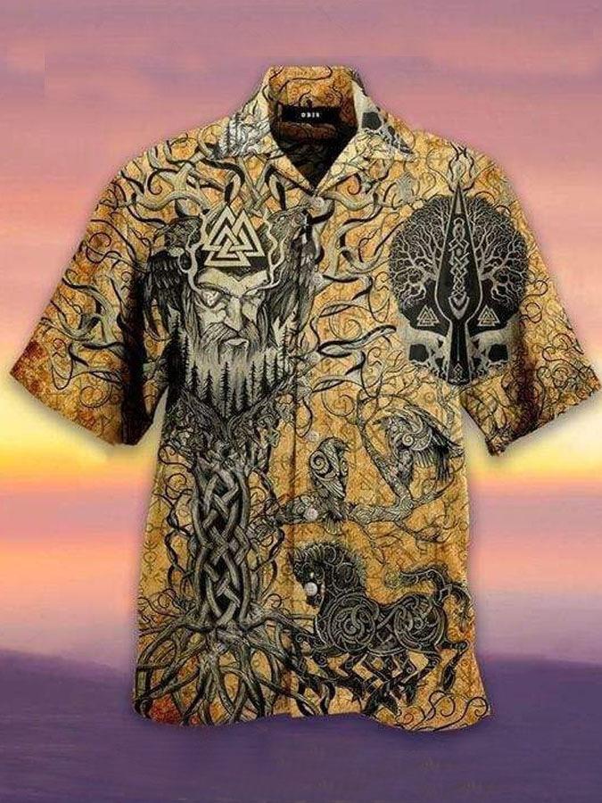 Hawaiian shirt new men's large size 1D printing fashion casual and comfortable Cuban collar button-down cardigan