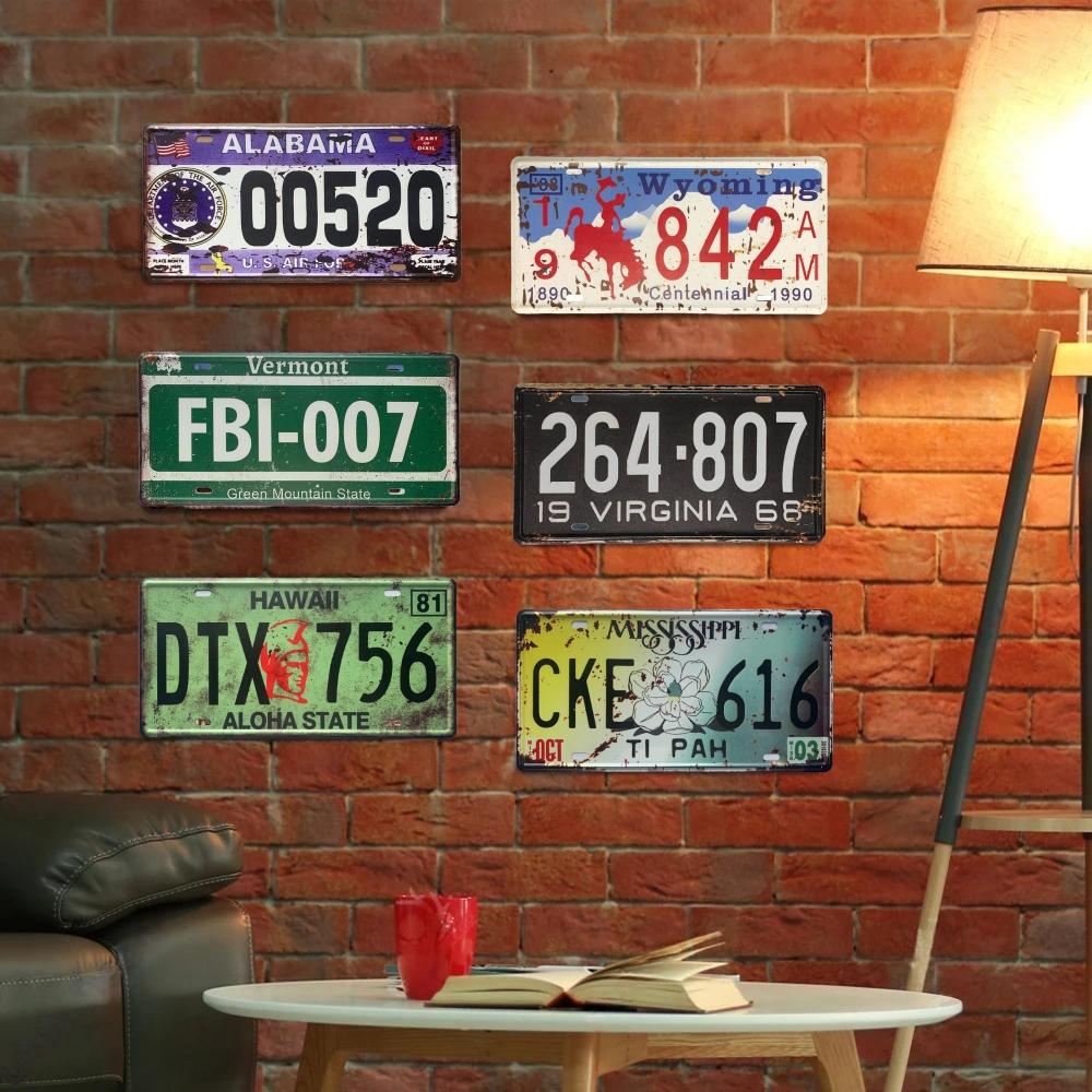 Винтажный номерной знак, ржавый металлический знак, передняя часть автомобиля, персонализированный номерной знак, новинка, старый номерной знак, декор для гаража, бара, клуба, кафе