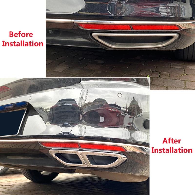 2Pcs/Set Car Rear Exhaust Pipe Tail Throat Exhaust Diffuser Frame Fit For VW Volkswagen Passat B8 2016- Auto