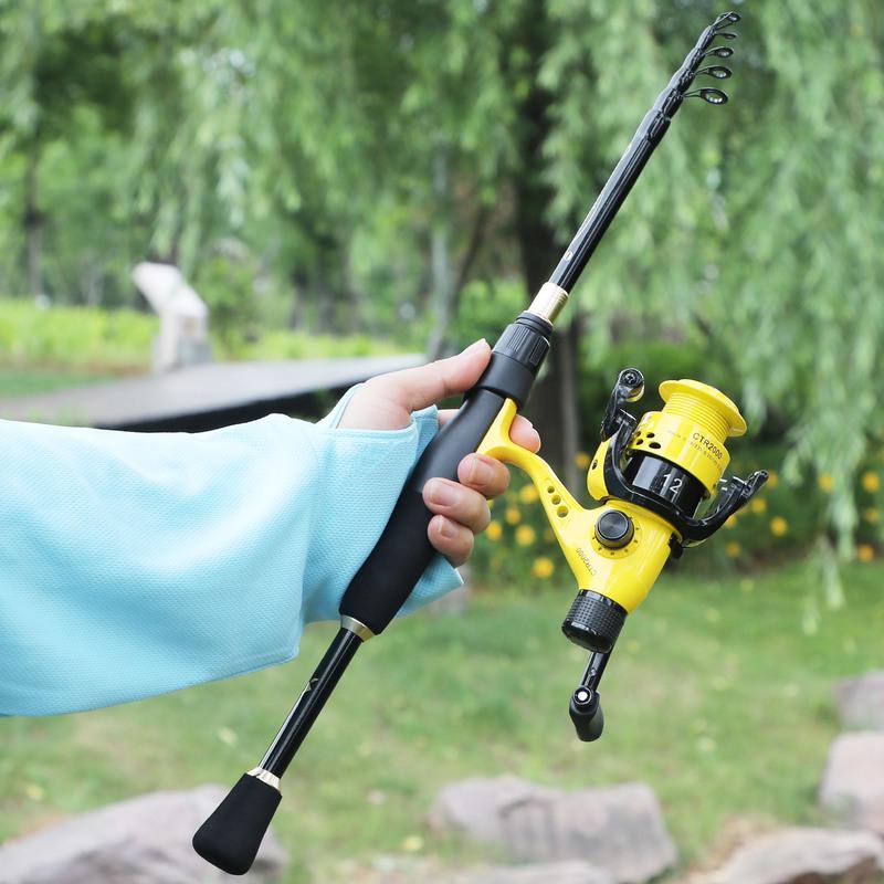 Комбинация спиннинговой удочки и катушки для рыбалки с крышкой из углеродного волокна 1,8–2,4 м с катушкой для ловли карпа 2000 года