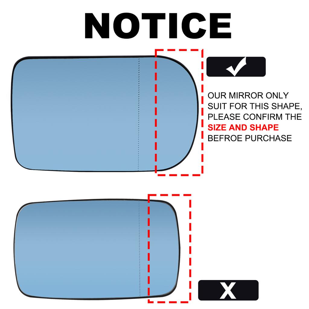 Для BMW 7 серии E38 95-01 5 E39 00-03 левая и правая дверь, боковое зеркало, стекло с подогревом, синее, задний вид, выпуклый внешний вид