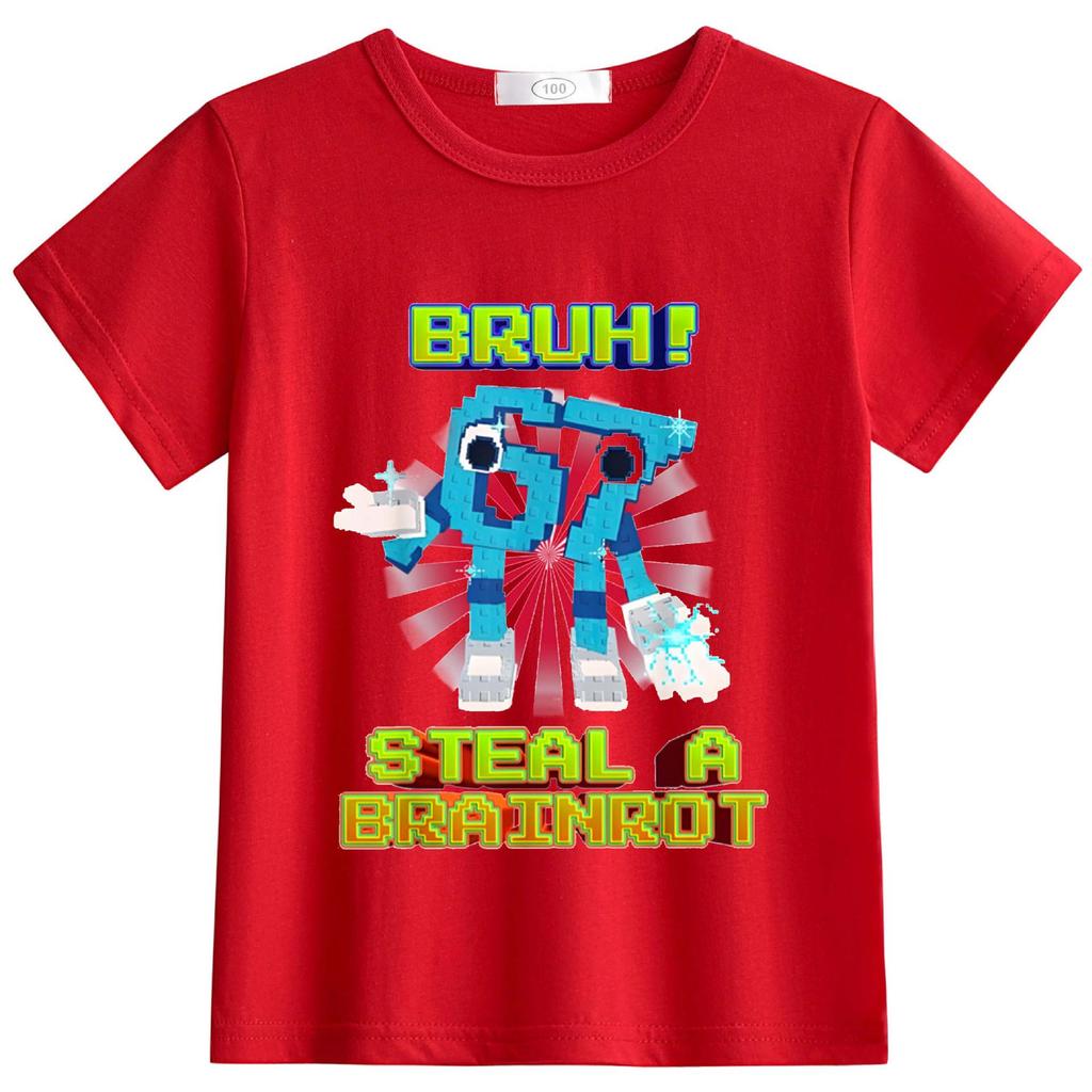 Available: StealABrainrot Kids' Summer Round-Neck Light Short Sleeve T-shirt 63301