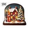 Wooden Christmas Tabletop Decorations Light Up House Table Ornament, LED Lighted Gift for Friends Book Nook Village Decoration Holiday Party