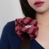 Geegee Fluffy Stripe Scrunchie - Wine