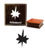 Printtoo Bethlehem StarA Design Craft Textile Brown Square Wooder Rubber Stamp-2 x 2