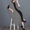 Women's Summer Printed Long Shirt Dress C Loose Fit Plus Size Color-Block Tunic Casual Boho Style