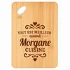 Planche À Découper - PLANETEE - Meilleur Quand Morgane Cuisine - Bambou 30x20x1 Cm - Trou 24 Mm - Bords Arrondis