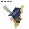 Vivid Blue Magpie Bird Shape Brooch Colorful Natural Acrylic Corsage Clips Pins Kids Women Suit Scarf Decoration