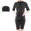 Keratta Maternity Swimsuit for Fitness, Short Sleeves, Anti-Cold, Separate Cap Included (XL, Black)