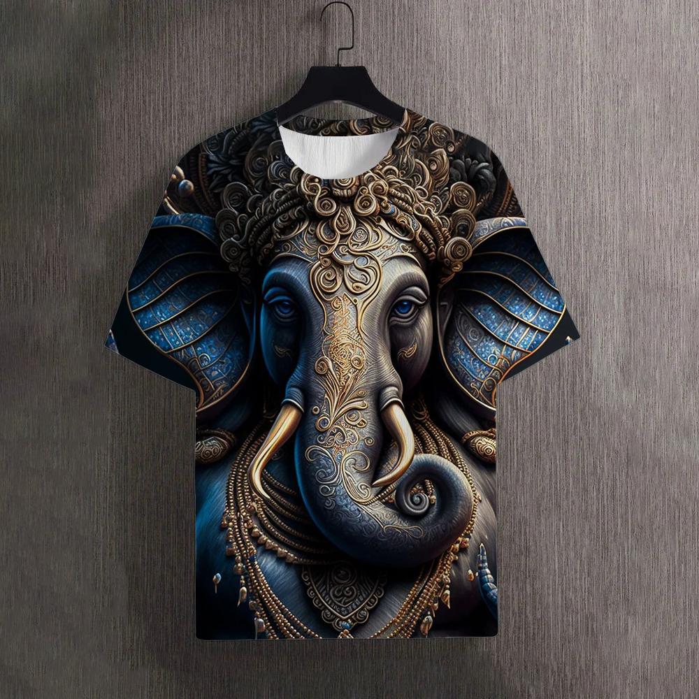 Мужские футболки летние топы с рисунком животных слонов 3D-принт футболки женские уличные модные футболки больших размеров мужская одежда топы