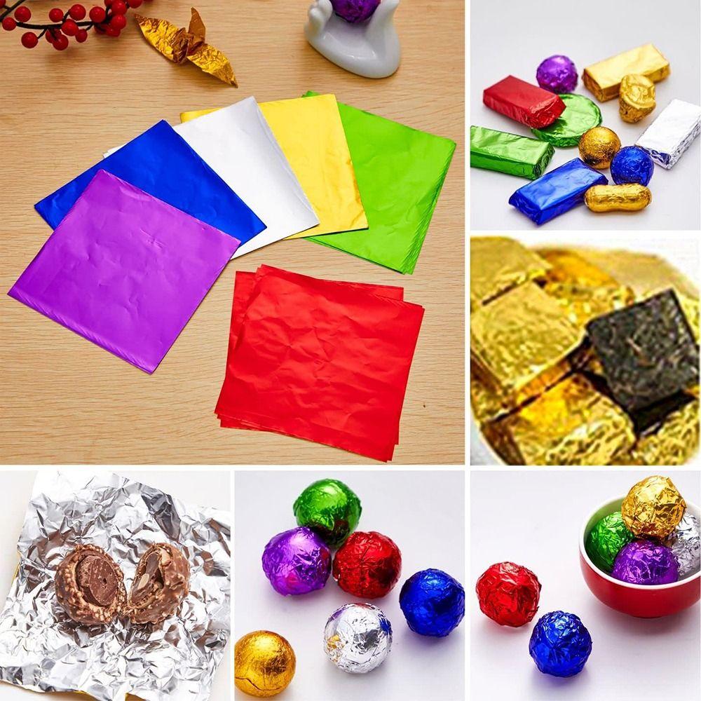 10x10cm Aluminum Foil Paper 9 Colors Candy Wrapping Paper New Foil Candy Wrappers