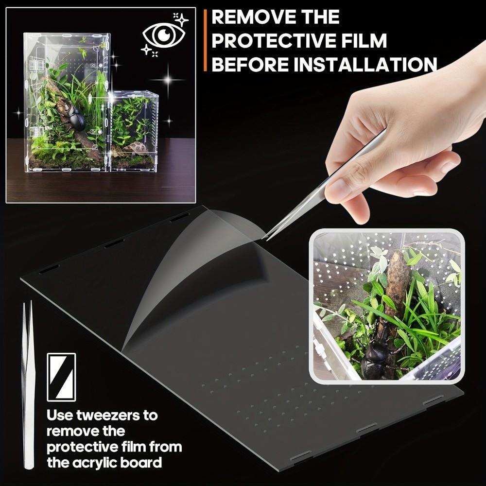 Acrylic Jumping Spider Enclosure Buckle Lock Escape Proof Reptile Feeding Tank Ventilated Transparent Spider House