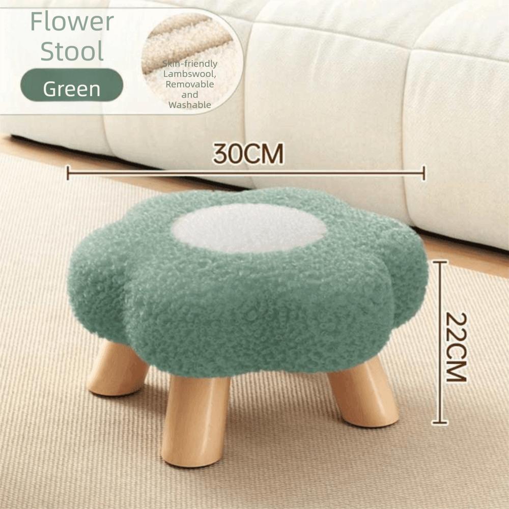 Soft Padded Low Stool Solid Wood Foot Rest Stool Multi Purpose Sofa Bench Sofa Side