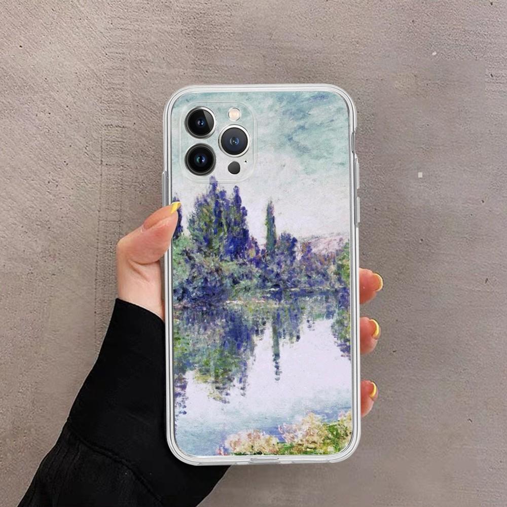 Чехол для телефона Клод Моне для iPhone 16 15 14 13 12 Mini 11 Pro XS Max X XR SE 6 7 8 Plus Мягкий силиконовый чехол