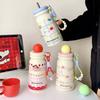 Чашка для воды Чашка-термос 316 нержавеющая сталь женская высокая ценность легкая роскошь мультяшная чашка с соломинкой и чайным отсеком портативная студенческая чашка
