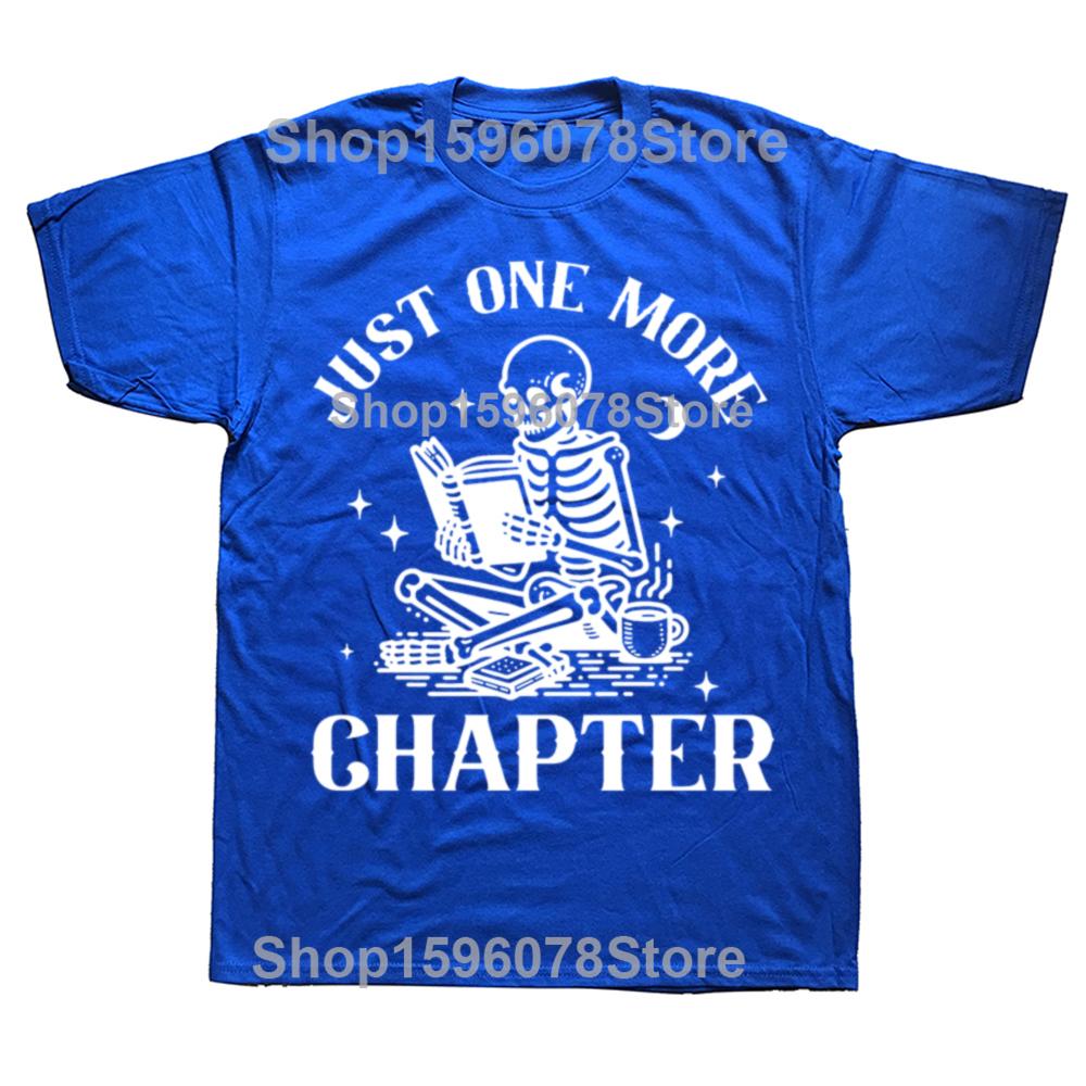 Еще одну главу Футболки Забавная футболка с черепом и книжным червем Любитель книг Чтение Учитель Футболка Женская Мужская Хлопок Футболки с коротким рукавом