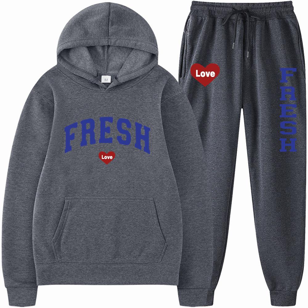 Свободный комплект из толстовки с капюшоном и колготок с принтом Cross Border на весну и осень 2023 года