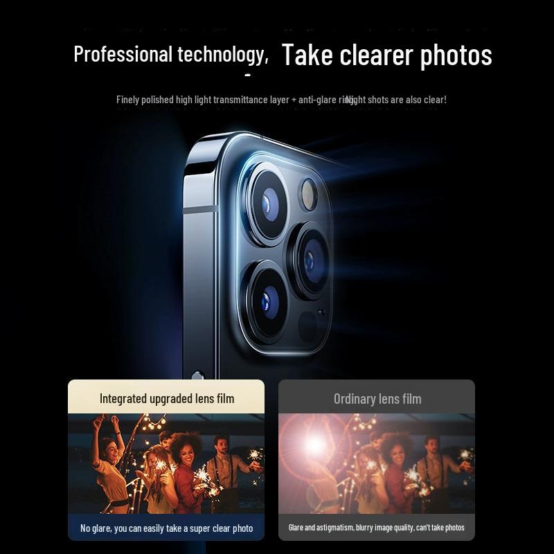 Ударопротектор линз для моделей iPhone, включая 16, 15 Plus, 14 Pro Max и 13/12 заднюю камеру