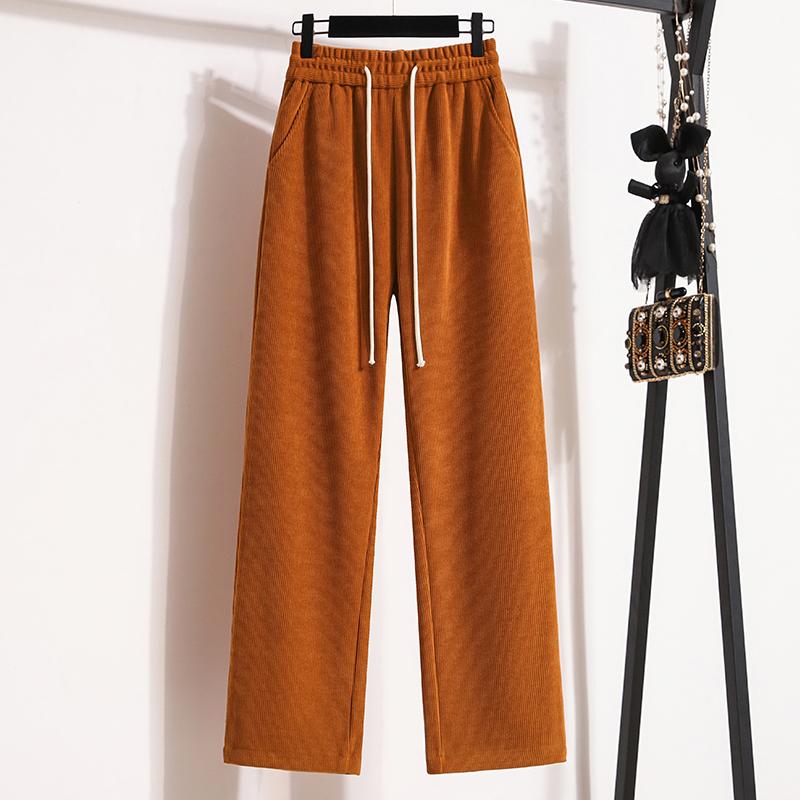 DIMANAF 2025 Осень Большой размер Брюки Харлен Новые Женские Вельветовые Модные Свободные Плиссированные Винтажные Брюки