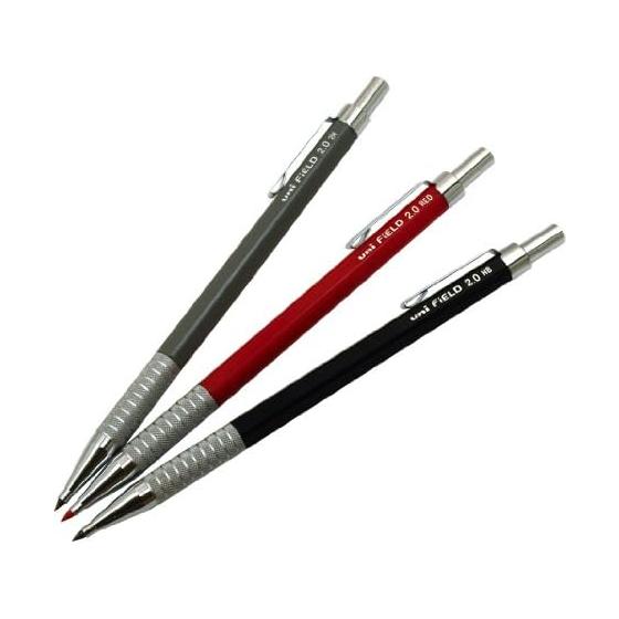 Механический карандаш Mitsubishi Pencil Field 2, 2,0 мм, HB, с накатанной металлической рукояткой, грифель uni