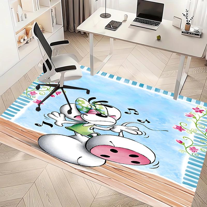 1pc Cartoon Diddl Diddlina Print Area Rug - Soft, Washable Non-Slip Indoor Mat, Living Room, Home Office Decorative Rug,Office Decorative