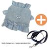 Denim Dog Vest with Traction D Ring Summer Dog Dress Jean Pet Clothes for Small 25-26