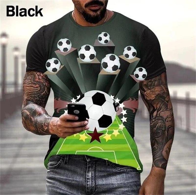 Football 3D Graphic T-Shirts Mens Womens Summer Fashion Street Hiphop TShirts Kids Funny Casual O Neck Short Sleeve Tee Tops