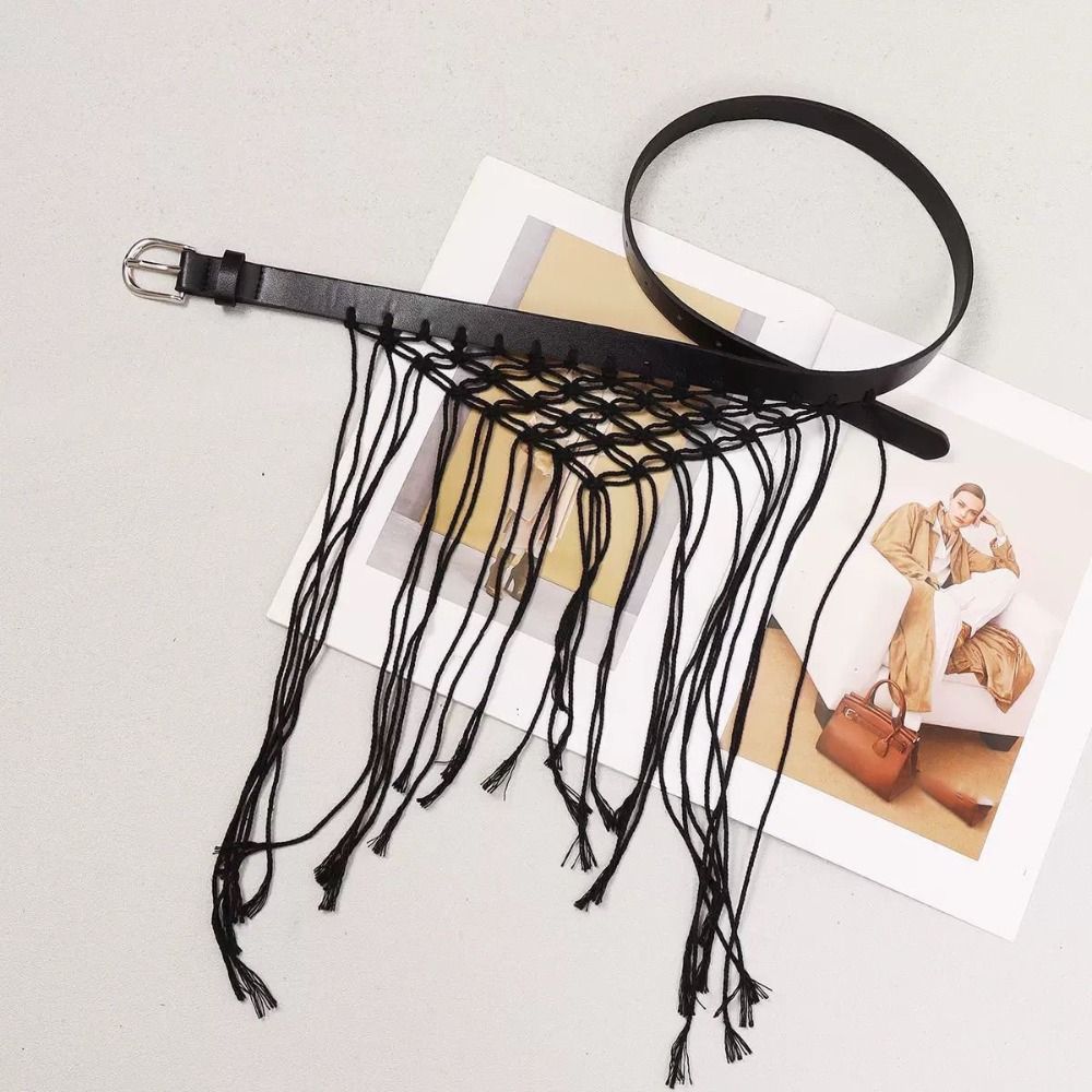 Boho Bohemian Style Belts Retro Woven Tassel Waistband Vintage Tassel Weave Belts  Women