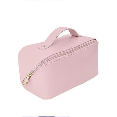 Косметичка Poudre de Rosa, Большая дорожная косметичка, с ручкой и разделителем, Водонепроницаемый ПУ для женщин, Сумка для туалетных принадлежностей, Многофункциональная Кожа