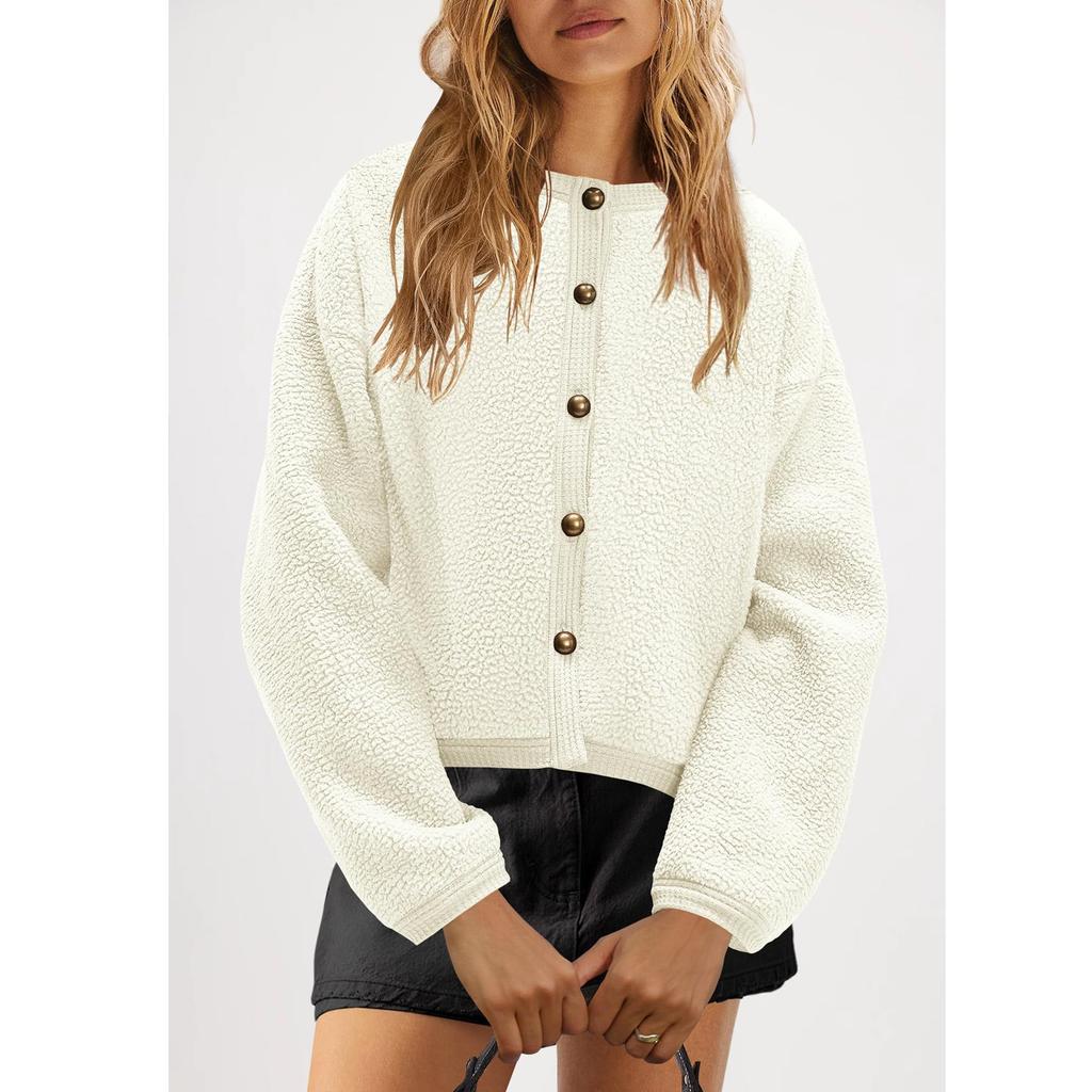 Женская флисовая куртка с пушистым верхом, повседневная, с длинным рукавом, теплая, зимняя, с карманами