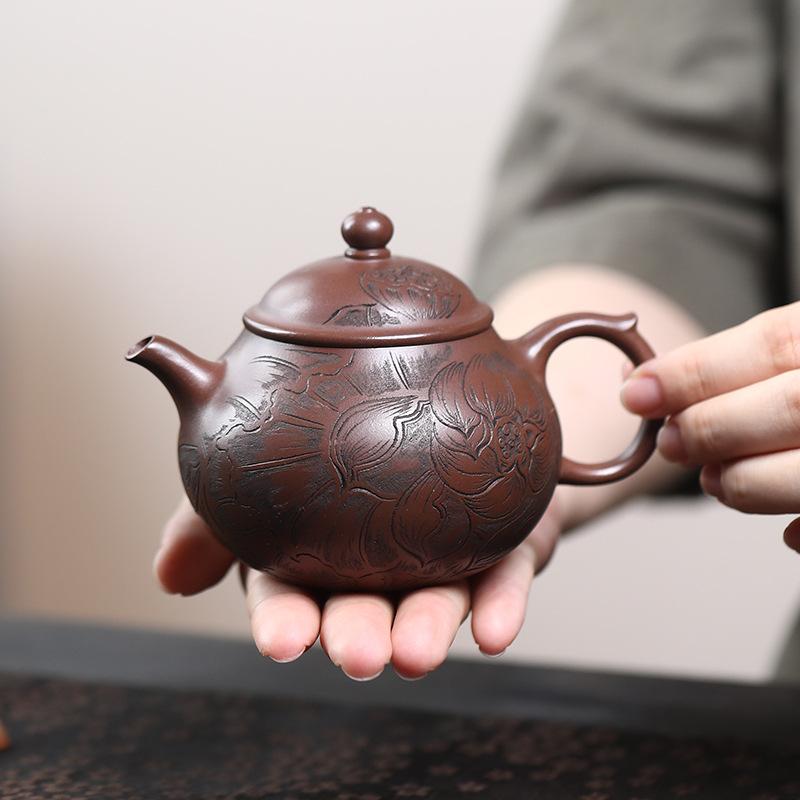 180ml Yixing Purple Clay Teapot Beauty Tea Infuser Kettle Famous Handmade Raw Ore Zisha Tea Pot Chinese Tea Set Customized