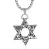 Ювелирные изделия из нержавеющей стали Титановая сталь Ожерелье Мужское Ретро Двусторонний Кулон из сплава в виде шестиконечной звезды Личность Хип-хоп Аксессуары