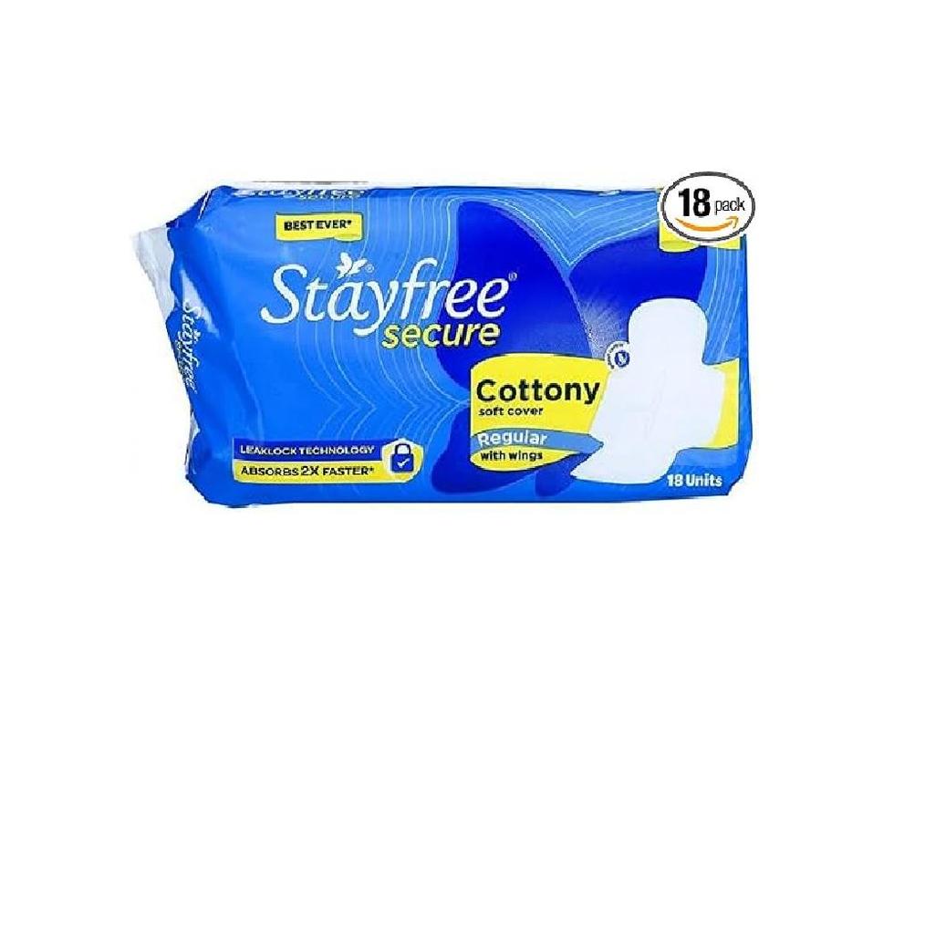 Stay +free secure cottony soft cover regular with wings 18 pad pack of 1