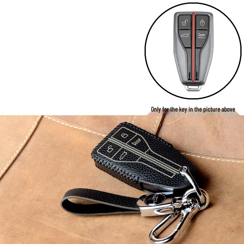 Premium Handmade Leather Key Case for Hongqi H5, 2023 H6, HS3, HS5, HS7, H9 - Women's Edition