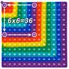 12x12 Multiplication Math Game Pop Toys. Rainbow L Shape Push Bubble Educational Fidget Learning Toys for Kids