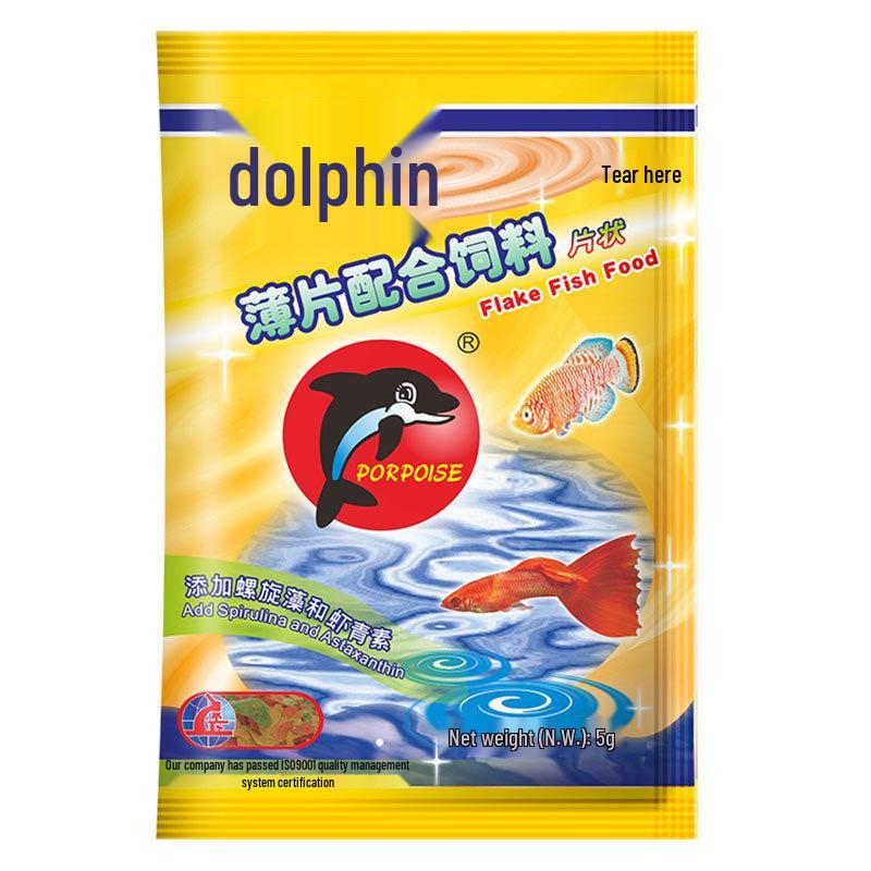 Корм для тропической рыбы-дельфина: Корм для рыбок с мелкими частицами «Павлин и Ангел»