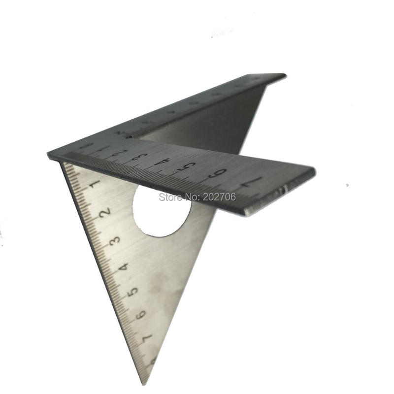 Stainless Steel Woodworking Ruler Square Layout Miter Triangle Rafter 45 Degree 90 Degree Metric Gauge Measuring Gauging Tools