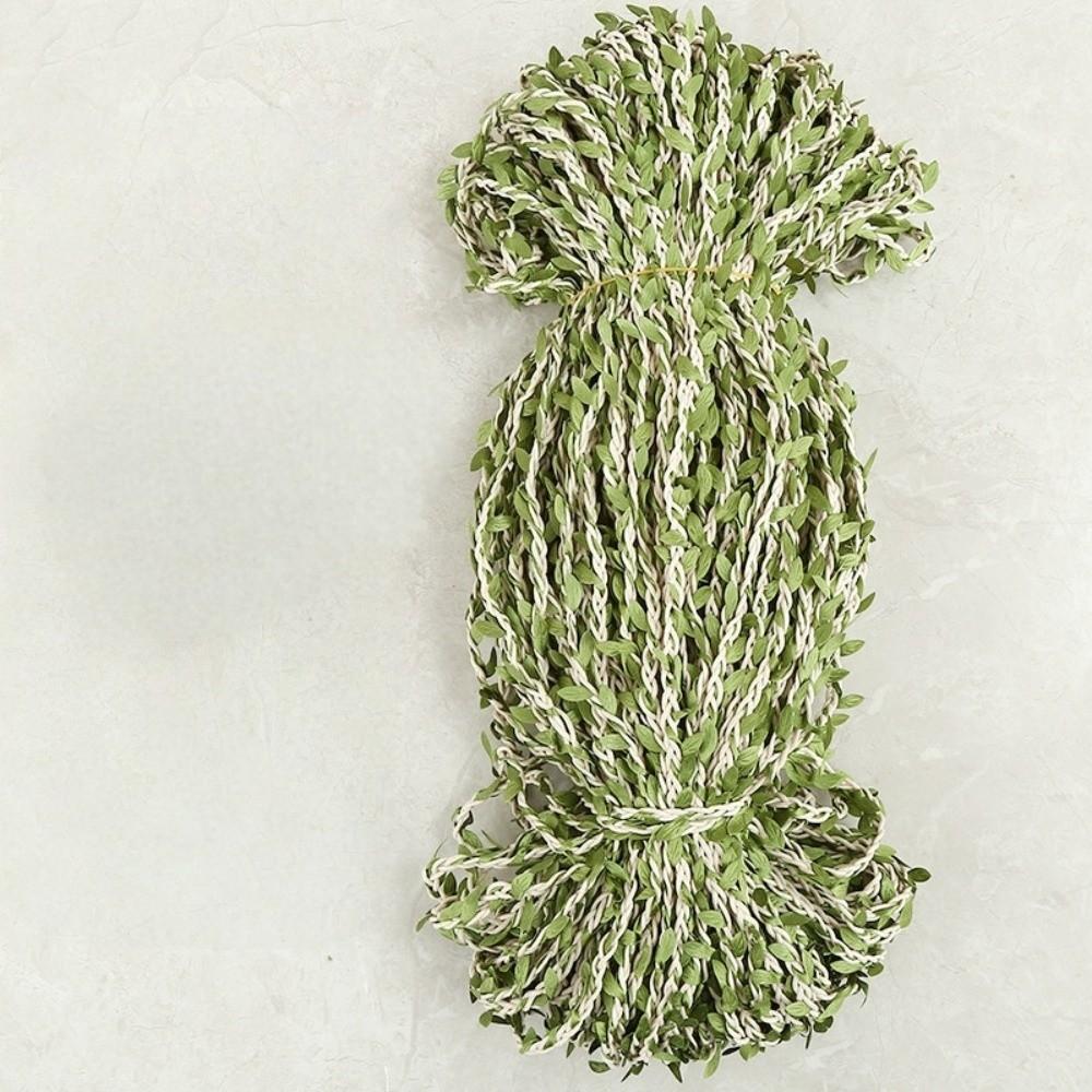 10M/Roll Boho Style Burlap Leaf Ribbon Natural Jute Rope Vine Simulation Vine Gift Decoration