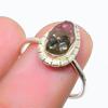 Natural Watermelon Raw Tourmaline Gemstone 925 Sterling Silver Ring Size 7.5 US